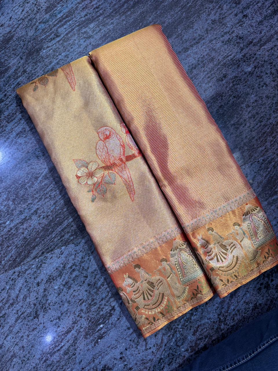 Pure pattu saree Dharmavaram handwoven mulberry silk traditional design Vijay Silks